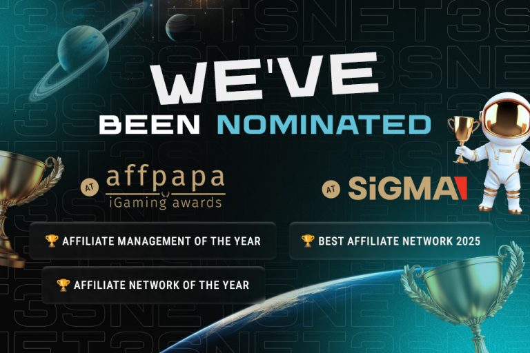 In October 2025, 3SNET was nominated for two major iGaming industry awards at once! In October 2025, 3SNET was nominated for two major iGaming industry awards at once: Affpapa iGaming Awards and SiGMA Awards.