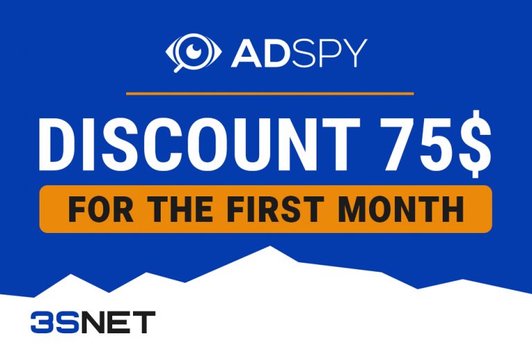 Промокод на скидку в adspy ищите на 3SNET!