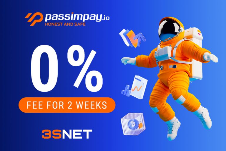 PassimPay promo code on 3SNET - 0% commission
