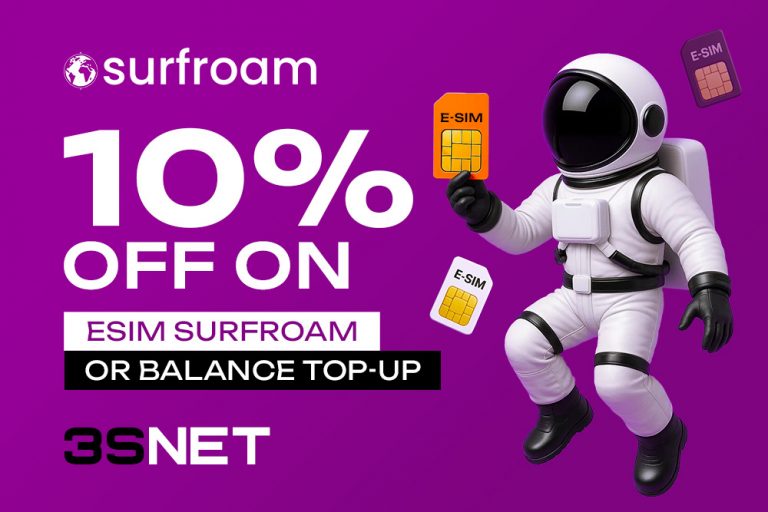 Promo code from Surfroam for travelers - 3SNET
